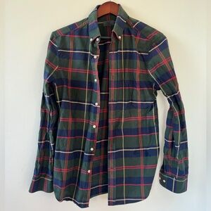 H&M Green long sleeve flannel button up shirt size S